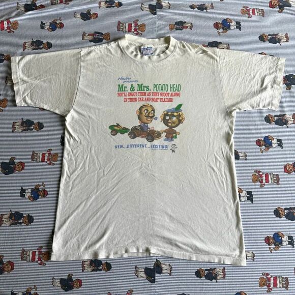 Vintage 90s Mr. & Mrs. Potato Head Promo T-Shirt Size Large - Picture 1 of 8